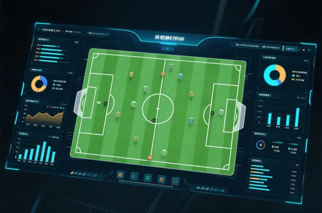 现代足球数据分析看板与球场全景